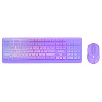 Everest KM-1500 Mor Kablosuz Rainbow Aydınlatmalı Q Multimedia Klavye  Mouse Set