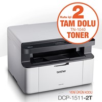 BROTHER DCP-1511-2T A4 Siyah Çok Fonksiyonlu Laser Yazıcı USB 2.0 Demo1 Tonerli