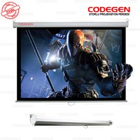 Codegen FAX-30 300x225 cm Storlu Manuel Fiber Glass Projeksiyon Perdesi Arkası Siyah Fonlu